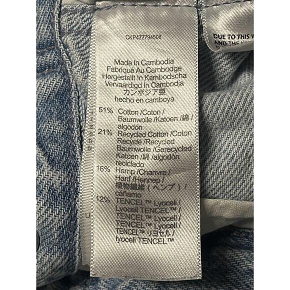 Madewell Jeans Womens 29 Light Wash Blue Low-Slung Cargo Denim Tapered Leg - Picture 7 of 14